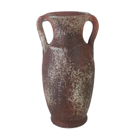 Sonictoria: Ceramic Decorative Vase, Brown Speckled, Double Handle, Antique Style, 10.5 Inch Tall, Modern Design, Reactive Glaze Finish, Freestanding, for Flower Arrangements